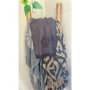 Versace Medusa Wool Scarf Throw Decor